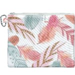 Feathers, Boho, Cute, Feather, Pastel Canvas Cosmetic Bag (XXXL)