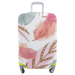 Feathers, Boho, Cute, Feather, Pastel Luggage Cover (Medium) from ArtsNow.com