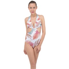 Halter Front Plunge Swimsuit 