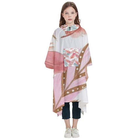 Feathers, Boho, Cute, Feather, Pastel Kids  Hooded Rain Ponchos from ArtsNow.com