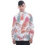 Feathers, Boho, Cute, Feather, Pastel Men s Front Pocket Pullover Windbreaker