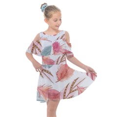 Kids  Shoulder Cutout Chiffon Dress 