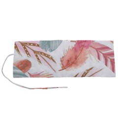 Feathers, Boho, Cute, Feather, Pastel Roll Up Canvas Pencil Holder (S) from ArtsNow.com