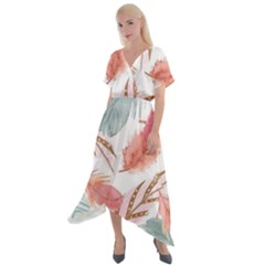 Cross Front Sharkbite Hem Maxi Dress 