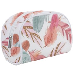 Feathers, Boho, Cute, Feather, Pastel Make Up Case (Large) from ArtsNow.com