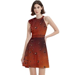 Cocktail Party Halter Sleeveless Dress With Pockets 