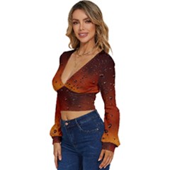 Long Sleeve Deep-V Velour Top 