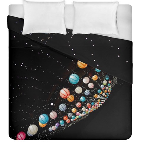 Ballons Night Party Duvet Cover Double Side (King Size) from ArtsNow.com