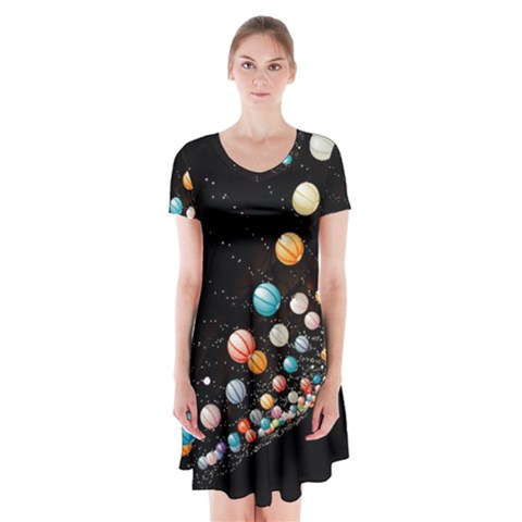 Ballons Night Party Short Sleeve V