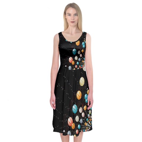 Ballons Night Party Midi Sleeveless Dress from ArtsNow.com