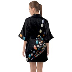 Half Sleeve Satin Kimono  