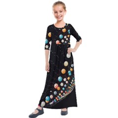 Kids  Quarter Sleeve Maxi Dress 