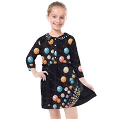 Kids  Quarter Sleeve Shirt Dress 