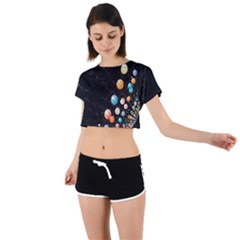 Tie Back Short Sleeve Crop T-Shirt 