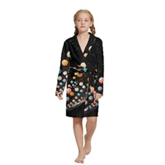 Ballons Night Party Kids  Long Sleeve Velvet Lounge Robe from ArtsNow.com