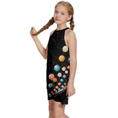 Kids  Halter Collar Waist Tie Chiffon Dress 