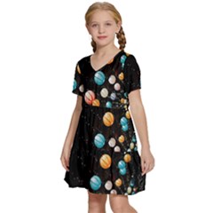 Kids  Short Sleeve Tiered Mini Dress 