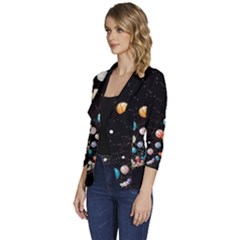 Women s One-Button 3/4 Sleeve Short Jacket 