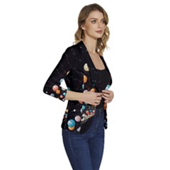 Women s One-Button 3/4 Sleeve Short Jacket 