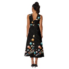 Sleeveless Cross Front Cocktail Midi Chiffon Dress 