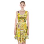 Marillo Pastel Zkt, Aesthetic, Stickers, Yellow Racerback Midi Dress