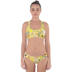 Marillo Pastel Zkt, Aesthetic, Stickers, Yellow Cross Back Hipster Bikini Set from ArtsNow.com