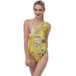 Marillo Pastel Zkt, Aesthetic, Stickers, Yellow To One Side Swimsuit