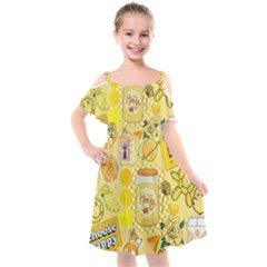 Kids  Cut Out Shoulders Chiffon Dress 