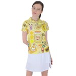 Marillo Pastel Zkt, Aesthetic, Stickers, Yellow Women s Polo T-Shirt