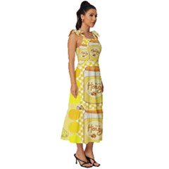 Tie-Strap Tiered Midi Chiffon Dress 