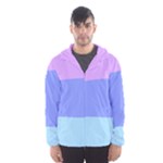 Pastel Colour, Blue, Lilac, Orange, Pastel, Pink, Romance Men s Hooded Windbreaker