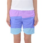 Pastel Colour, Blue, Lilac, Orange, Pastel, Pink, Romance Women s Basketball Shorts