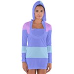 Pastel Colour, Blue, Lilac, Orange, Pastel, Pink, Romance Long Sleeve Hooded T-shirt