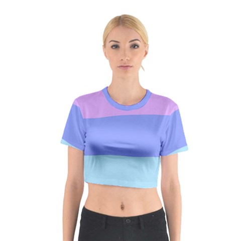 Pastel Colour, Blue, Lilac, Orange, Pastel, Pink, Romance Cotton Crop Top from ArtsNow.com