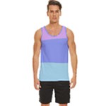 Pastel Colour, Blue, Lilac, Orange, Pastel, Pink, Romance Men s Wide Collar Tank Top