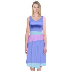 Pastel Colour, Blue, Lilac, Orange, Pastel, Pink, Romance Midi Sleeveless Dress from ArtsNow.com