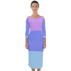 Quarter Sleeve Midi Bodycon Dress 