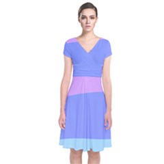 Short Sleeve Front Wrap Dress 