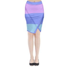 Pastel Colour, Blue, Lilac, Orange, Pastel, Pink, Romance Midi Wrap Pencil Skirt from ArtsNow.com