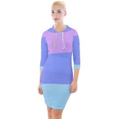 Quarter Sleeve Hood Bodycon Dress 