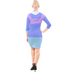 Quarter Sleeve Hood Bodycon Dress 