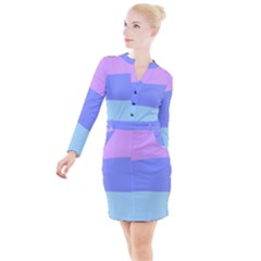 Button Long Sleeve Dress 