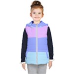 Pastel Colour, Blue, Lilac, Orange, Pastel, Pink, Romance Kids  Hooded Puffer Vest