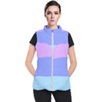 Pastel Colour, Blue, Lilac, Orange, Pastel, Pink, Romance Women s Puffer Vest