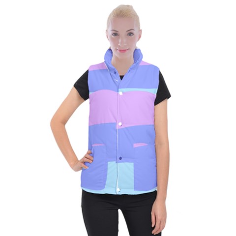 Pastel Colour, Blue, Lilac, Orange, Pastel, Pink, Romance Women s Button Up Vest from ArtsNow.com