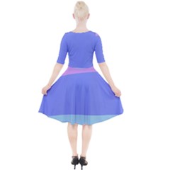 Quarter Sleeve A-Line Dress With Pockets 