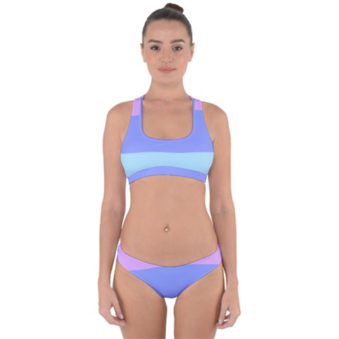 Pastel Colour, Blue, Lilac, Orange, Pastel, Pink, Romance Cross Back Hipster Bikini Set from ArtsNow.com