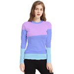 Pastel Colour, Blue, Lilac, Orange, Pastel, Pink, Romance Women s Long Sleeve Rash Guard