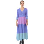 Pastel Colour, Blue, Lilac, Orange, Pastel, Pink, Romance Button Up Boho Maxi Dress