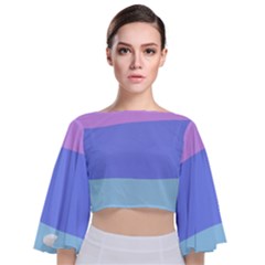 Tie Back Butterfly Sleeve Chiffon Top 